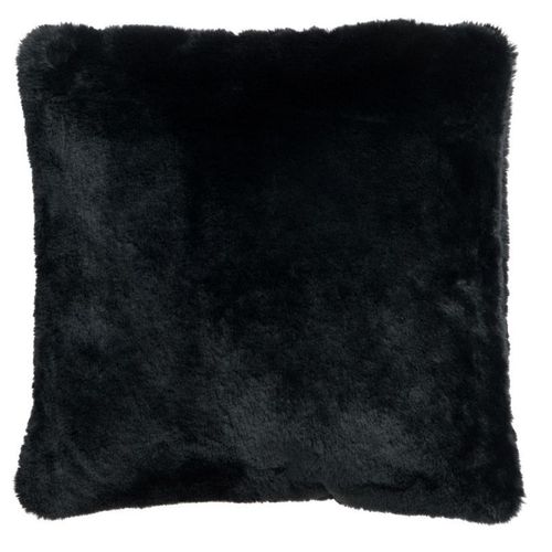 Coussin Imitation Fourrure "Cutie" 45x45cm Noir