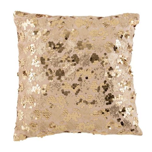 Coussin Déco "Sequins" 45x45cm Champagne