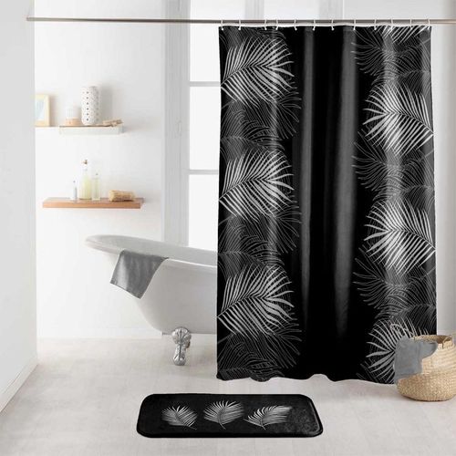 Rideau de Douche Imprimé "Orbella" 180x200cm Noir & Argent