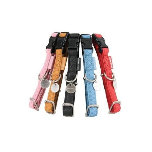 Mac Collier Leather Rouge Tour De Cou 22 32 Cm X Larg 10 Mm Pour Chien