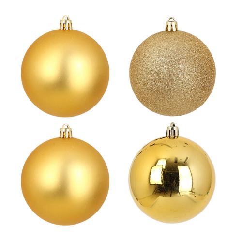 Set de 4 boules noel dore 8 cm