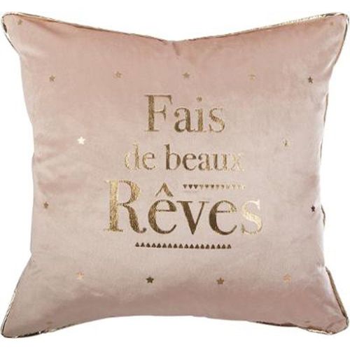 Coussin Déco "Rêves" 40x40cm Rose