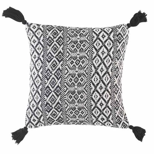 Coussin Déhoussable "Scenarel" 40x40cm Noir & Blanc