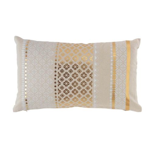 Coussin Déhoussable "Gaya" 30x50cm Beige & Or