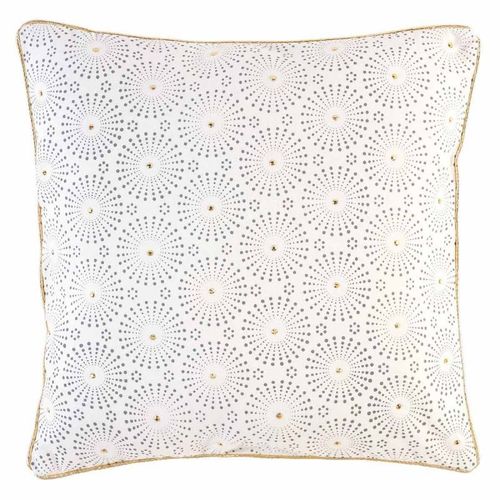 Coussin Déco Déhoussable "Astre" 45x45cm Blanc