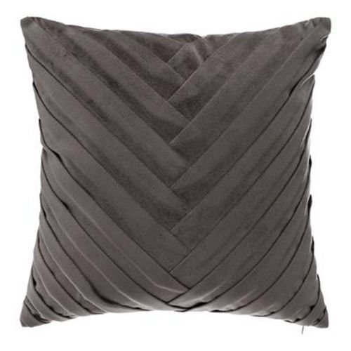 Coussin Déhoussable Velours "Tressé" 40x40cm Gris