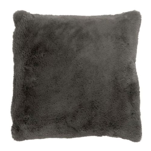 Paris Prix - Coussin Imitation Fourrure "Cutie" 45x45cm Gris Foncé