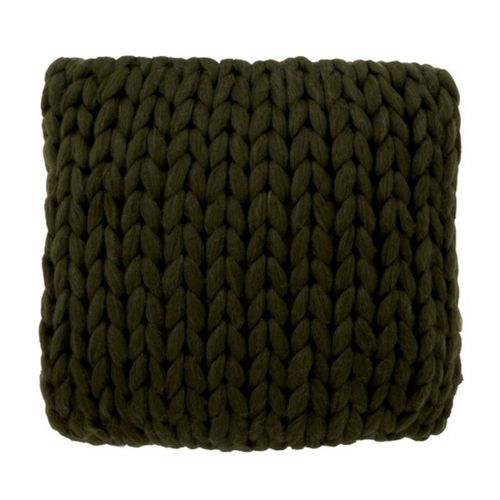 Paris Prix - Coussin Carré Déco "Tricoté" 40x40cm Vert