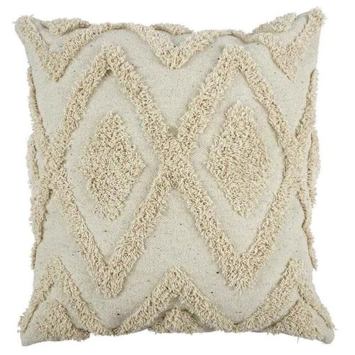 Coussin Déco "Ethnique Relief" 40x40cm Écru
