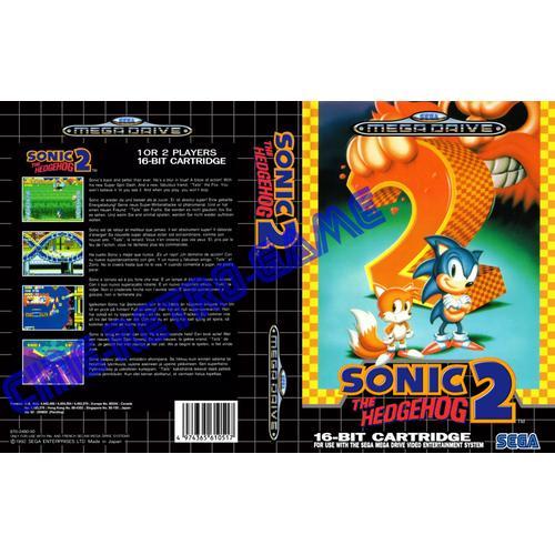 Jaquette De Remplacement " Sonic The Hedgehog 2 " - Sega - Mega Drive - Pal - Hq - Sans Boitier Et Sans Jeu
