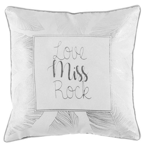 Coussin Déhoussable "Veggy" 40x40cm Blanc & Argent