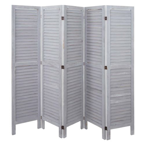 Paravent Hwc-G30, Cloison De Séparation, Pare-Vue, Brise-Vue, Style Shabby Chic, 170x200cm   Gris Foncé