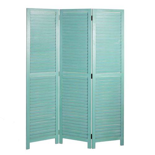 Paravent Hwc-C30, Cloison De Séparation, Pare-Vue, Brise-Vue, Style Shabby, Vintage 170x120cm   Vert