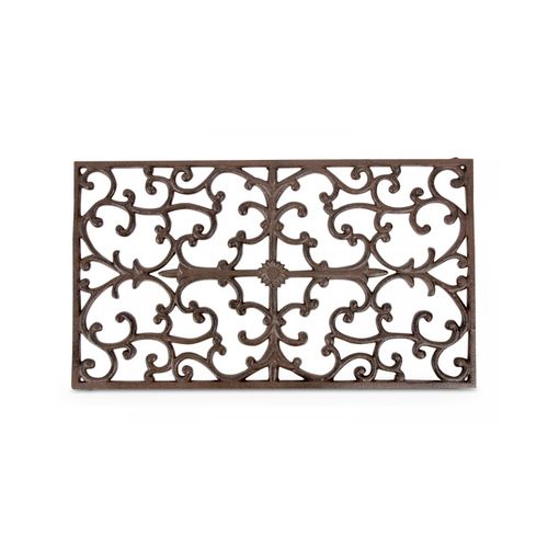 Tapis Paillasson Rectangulaire Fonte Marron 65x2x37cm
