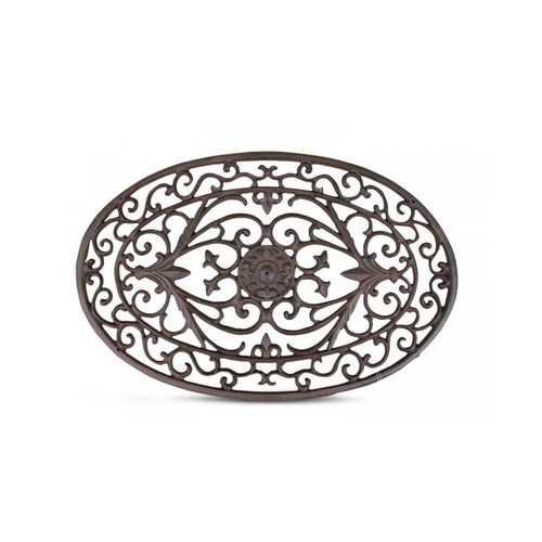 Tapis Paillasson Fer Forge Lune Fonte 61cm - Marron