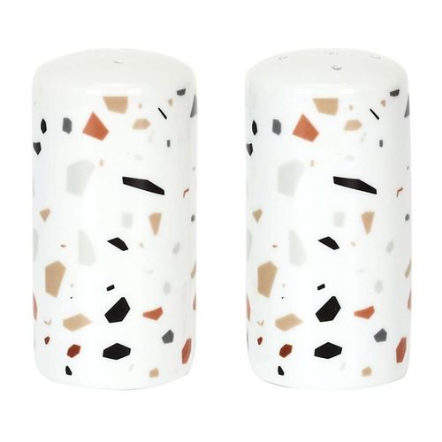 Paris Prix - Lot De 2 Moulins Design "Sel & Poivre" 8cm Blanc