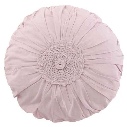 Paris Prix - Coussin Rond Déco "Dentelle" 40cm Rose Mauve