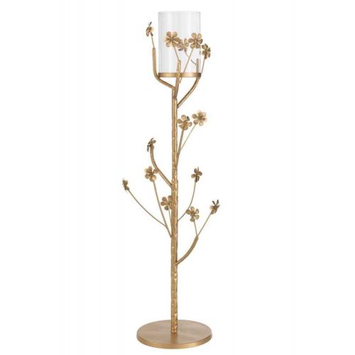 Paris Prix - Bougeoir Design En Métal "curama" 79cm Or