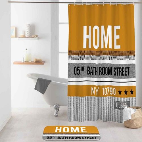 Rideau de Douche "Street" 180x200cm Ocre & Gris