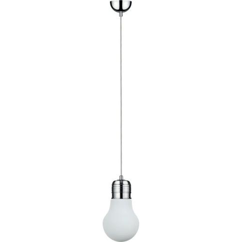 Paris Prix - Lampe Suspension Verre "Bulb" 15cm Blanc