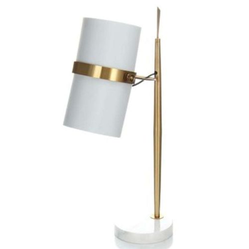 Paris Prix - Lampe À Poser Design "Novum" 69cm Blanc & Or