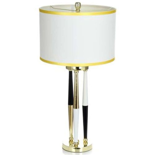 Paris Prix - Lampe À Poser Design "Paralla" 76cm Blanc & Or
