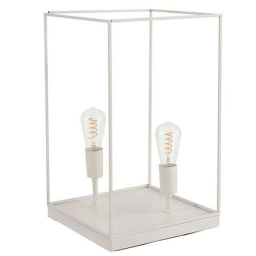 Paris Prix - Lampe À Poser "Deux Ampoules" 51cm Blanc