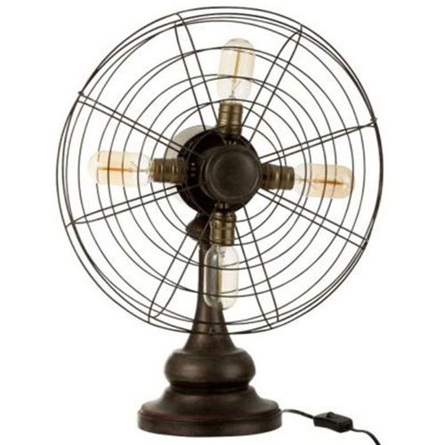 Paris Prix - Lampe À Poser Design "Ventilateur" 56cm Marron