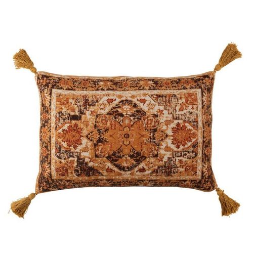 Paris Prix - Coussin Déco "Vintage" 40x60cm Orange Rouille