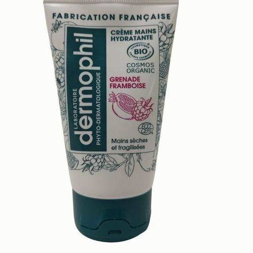 Crème Mains Bio Grenade Framboise Dermophil Indien Le Tube De 50ml 