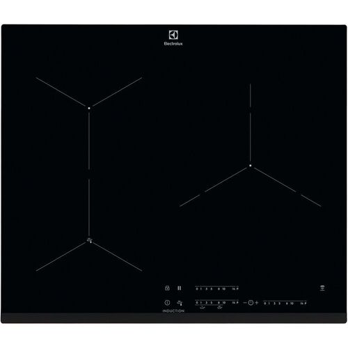 Electrolux EIF61342 - Table de cuisson à induction - 3 plaques de cuisson - Niche - largeur : 56 cm - profondeur : 49 cm - noir - avec avant biseauté