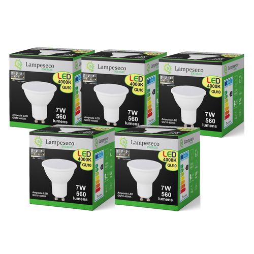 Lot De 5 Ampoules Led Gu10 7w Smart Dimmable 4000k Blanc Neutre