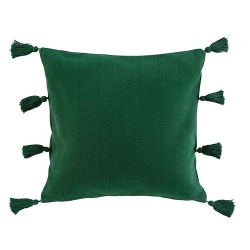 Coussin Déco À Pompons "Tasselina" 45x45cm Vert