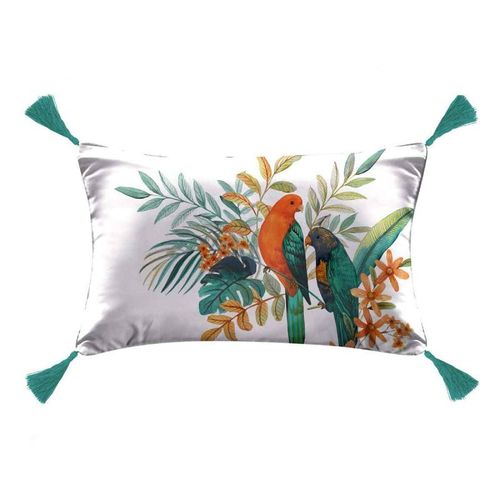 Coussin Déco Imprimé "Panis" 30x50cm Blanc