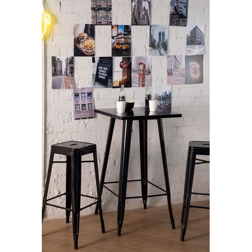 Lot Avec Une Table Haute Lix + 2 Tabourets Hauts Lix Noir