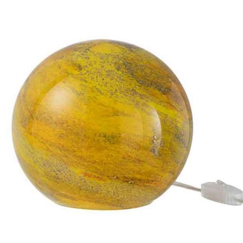 Paris Prix - Lampe À Poser Ronde "Dany" 20cm Jaune