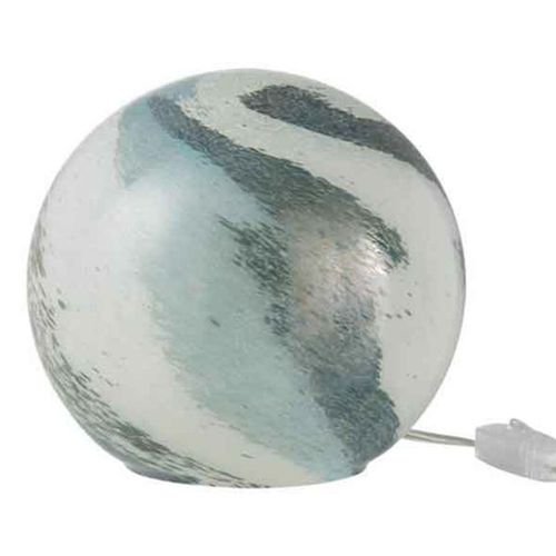 Paris Prix - Lampe À Poser Ronde "Dany" 19cm Bleu Vert