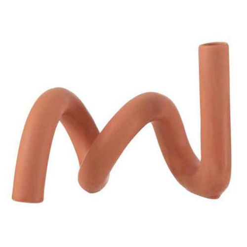 Paris Prix - Bougeoir Design Céramique "torsia" 25cm Orange