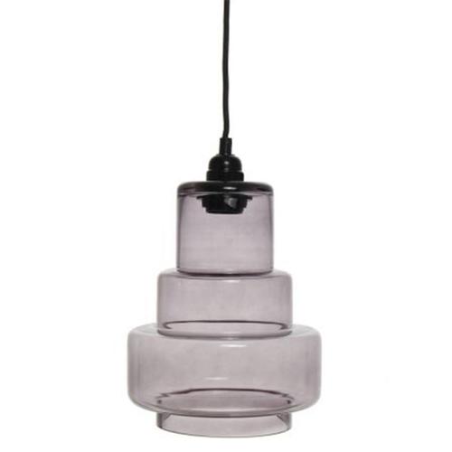 Paris Prix - Lampe Suspension Design "Evy" 29cm Gris