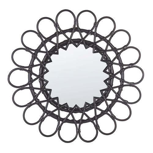 Miroir BABAI Rotin Noir