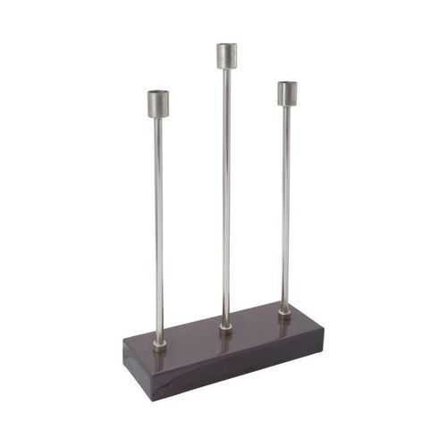 Bougeoir Design en Métal "Isola" 39cm Violet & Argent
