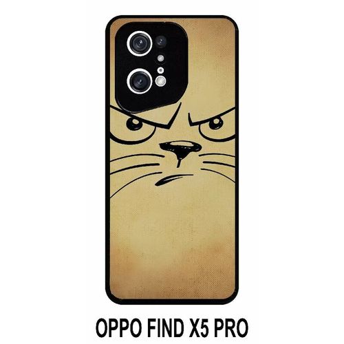 Coque Oppo Find X5 Pro - Smiley Chat - Silicone - Noir