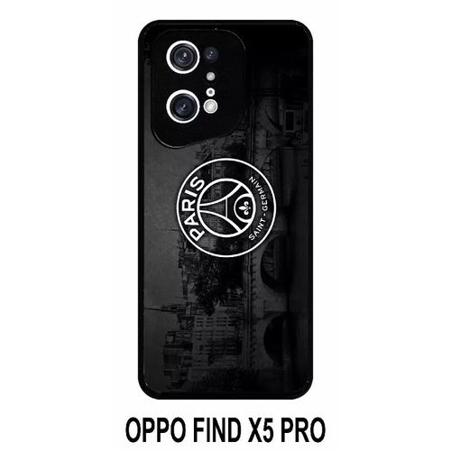 Coque Oppo Find X5 Pro - Psg Paris Saint Germain La Seine - Silicone - Noir