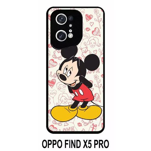 Coque Oppo Find X5 Pro - Disney Mickey Love - Silicone - Noir