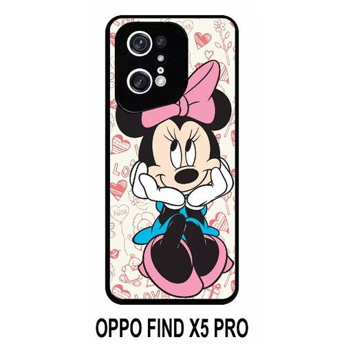 Coque Oppo Find X5 Pro - Disney Minnie Love - Silicone - Noir
