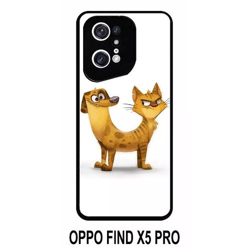 Coque Oppo Find X5 Pro - Funny Chienchat - Silicone - Noir