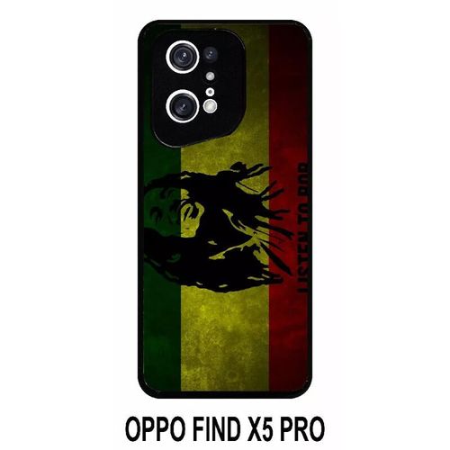Coque Oppo Find X5 Pro - Listen To Bob Marley - Silicone - Noir