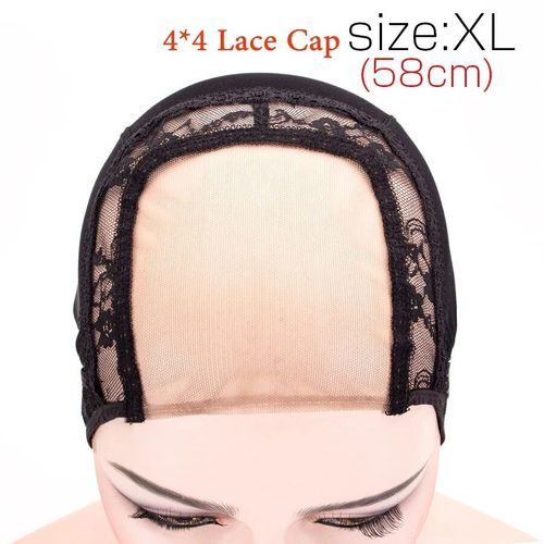 Bonnet De Perruque Double Mono Avec Filet De Fixation Frontale En Dentelle,Accessoire Capillaire Noir,Populaire,Couleurs De Peau,Pour Femme - Type Lace Cap Xl