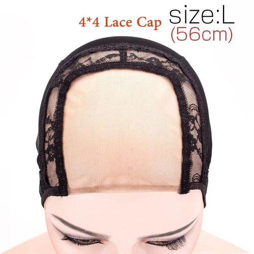 Bonnet De Perruque Double Mono Avec Filet De Fixation Frontale En Dentelle,Accessoire Capillaire Noir,Populaire,Couleurs De Peau,Pour Femme - Type Lace Cap L