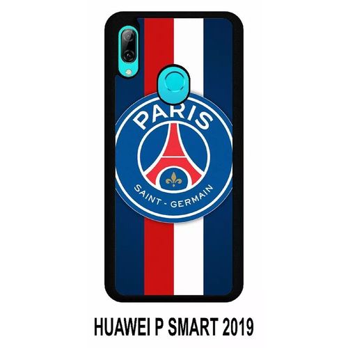 Coque Huawei P Smart 2019 - Psg Paris Saint Germain Bleu Blanc Rouge - Silicone - Noir